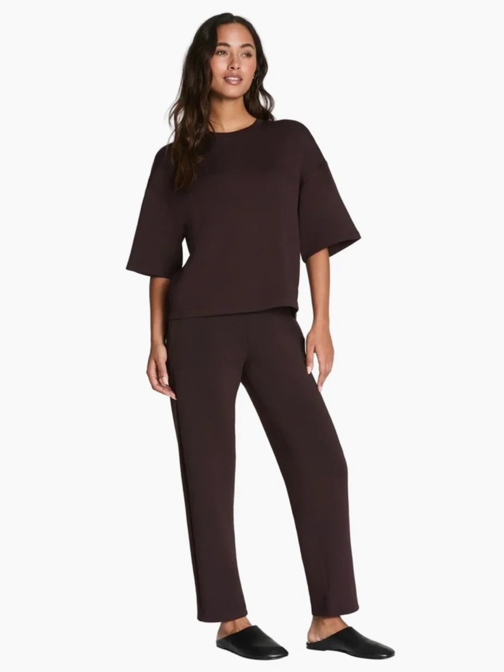 SPANX Women's AirEssentials Slim Straight Pant in Truffle Brown